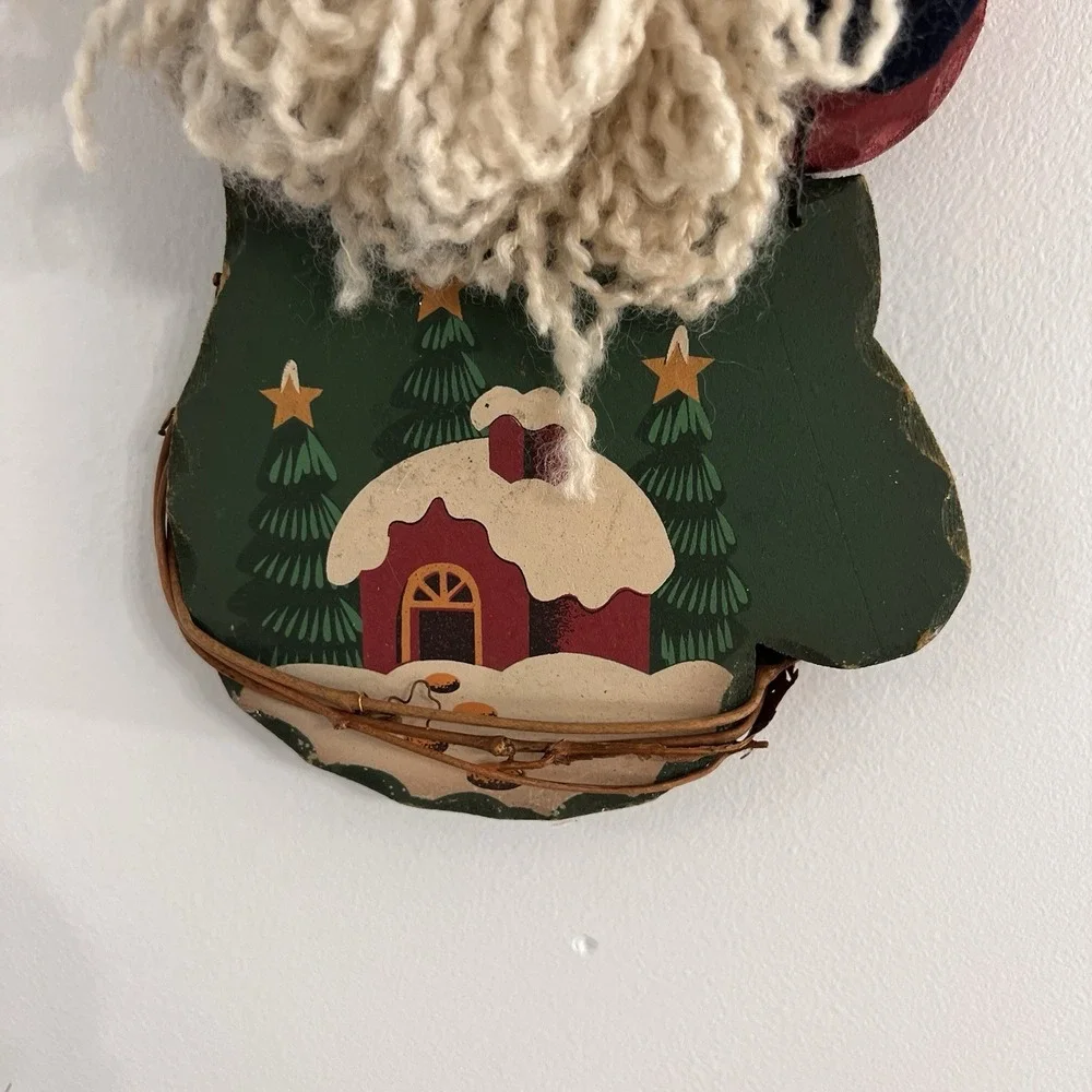 VTG Wood And Metal Santa Door And Wall Decor 16